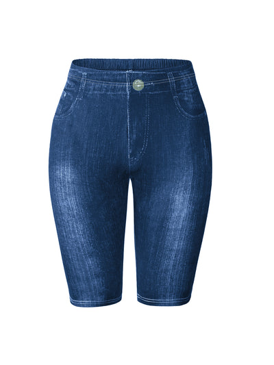 high waist elastic jeans