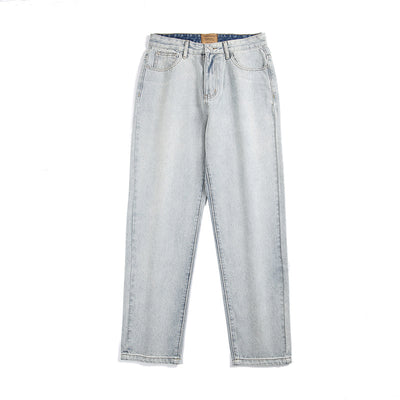 Loose Drawstring Straight jeans