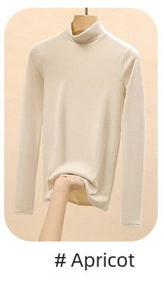 Half-high collar long sleeve top shirt