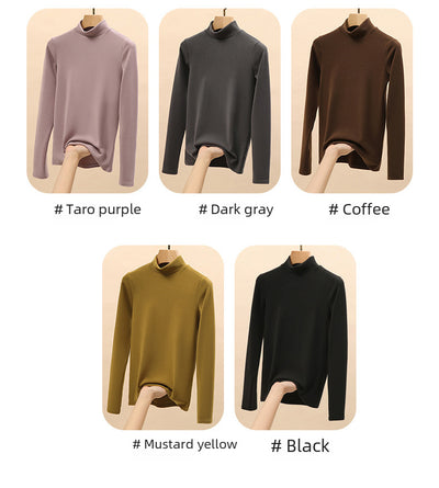 Half-high collar long sleeve top shirt