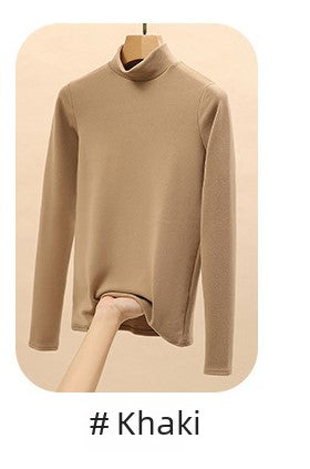 Half-high collar long sleeve top shirt