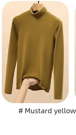 Half-high collar long sleeve top shirt